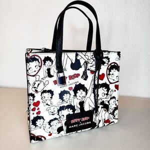 Marc Jacobs Betty Boop Black and White Mini Grind Tote Bag
